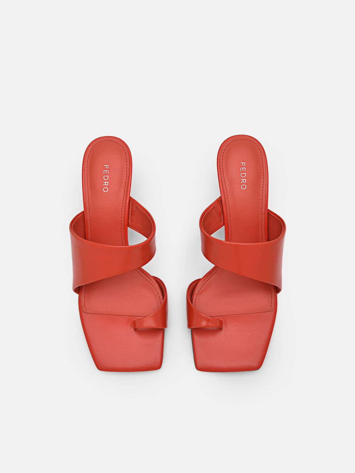 Rocco Leather Heel Sandals, Red, hi-res