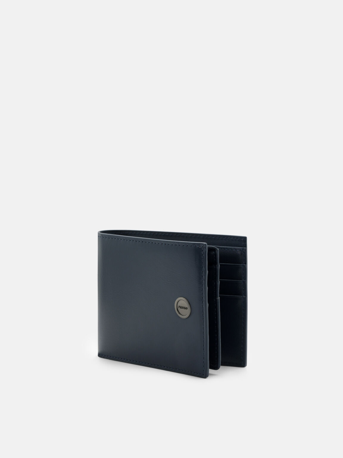 V&iacute; ngắn gập đ&ocirc;i Leather, Xanh Navy, hi-res