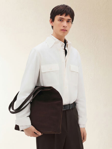 T&uacute;i tote h&igrave;nh vu&ocirc;ng Asher Suede, Espresso Brown Suede, hi-res