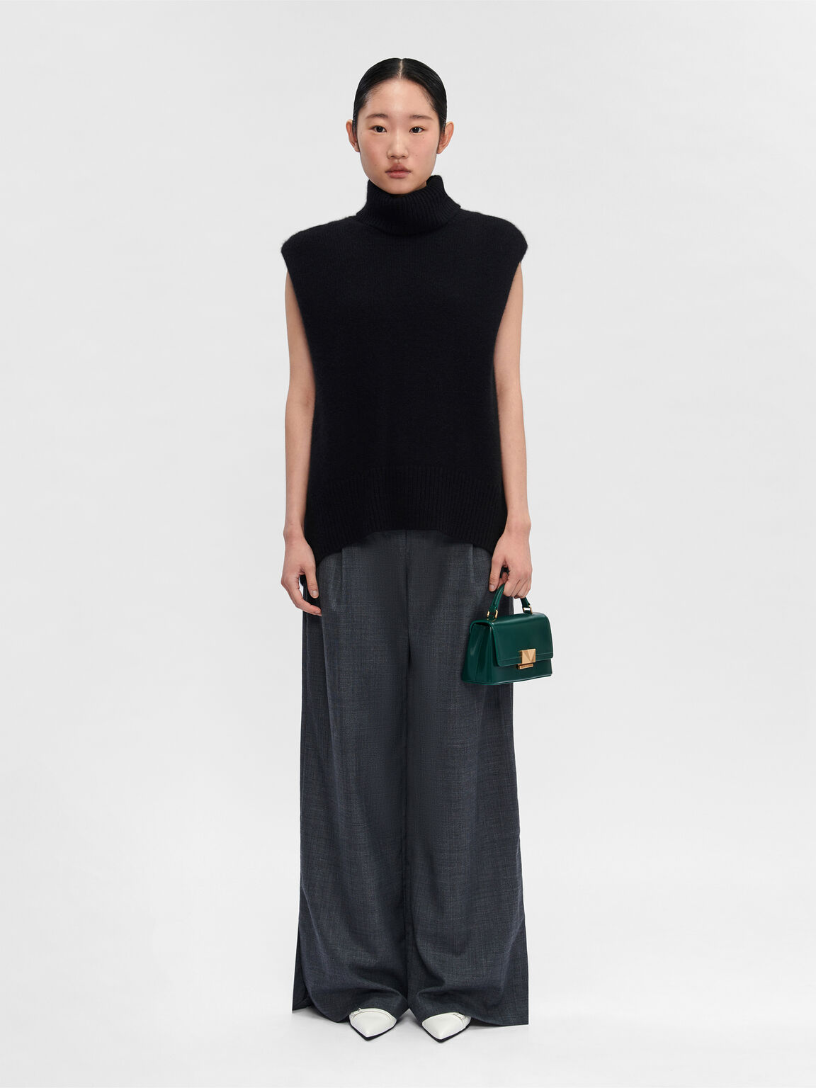 PEDRO Studio Pixel Leather Mini Shoulder Bag, Dark Green, hi-res