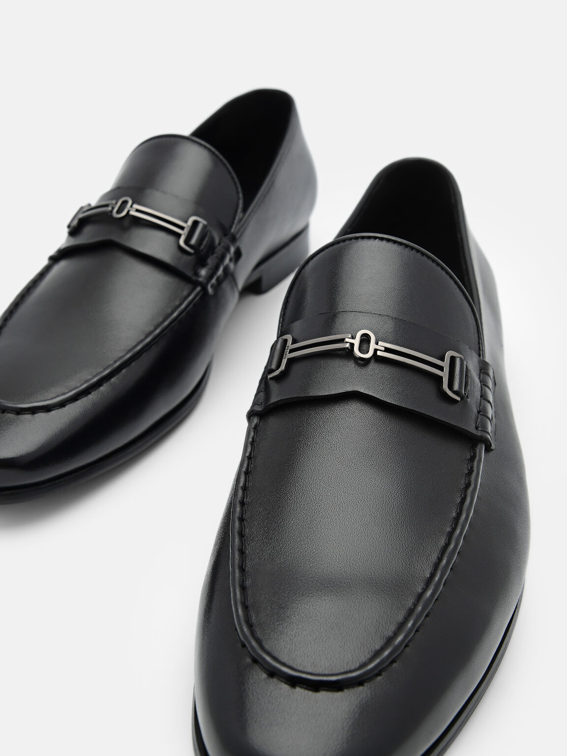 Anthony Leather Loafers, Black, hi-res