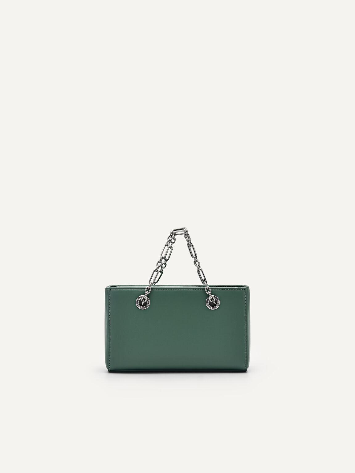 Chain Handle Handbag, Green, hi-res