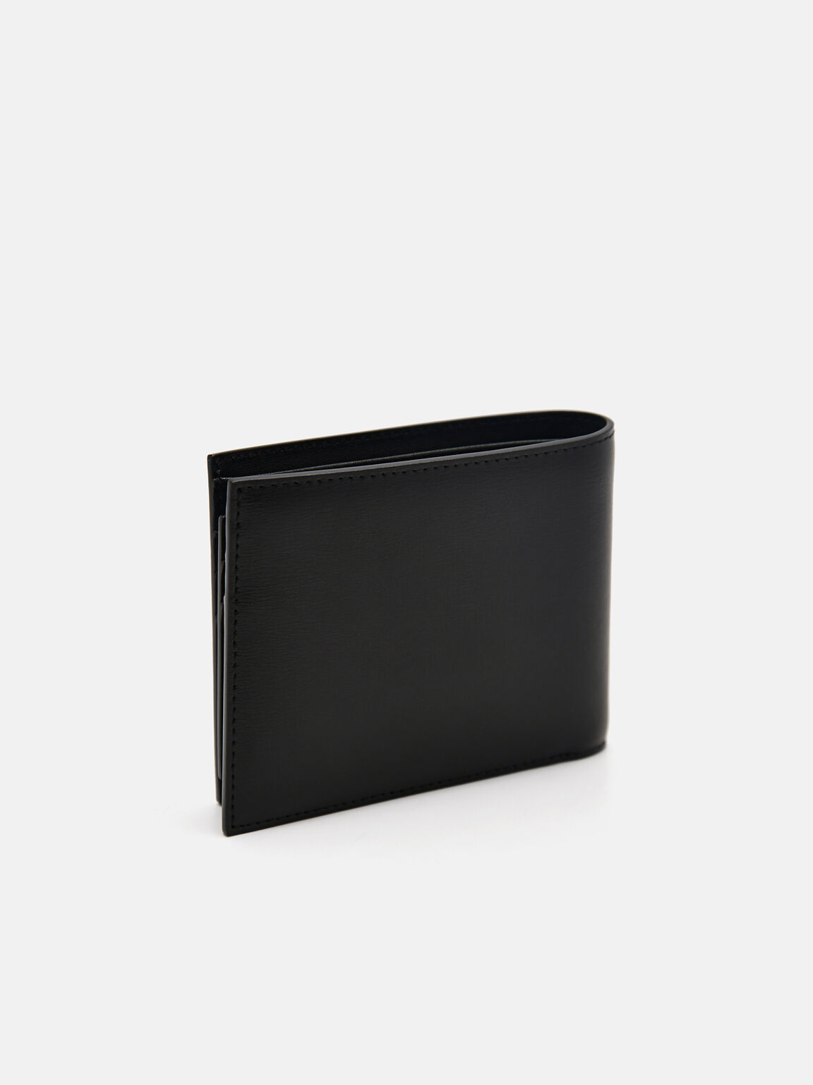 Leather Bi-Fold Wallet with Insert, Black, hi-res