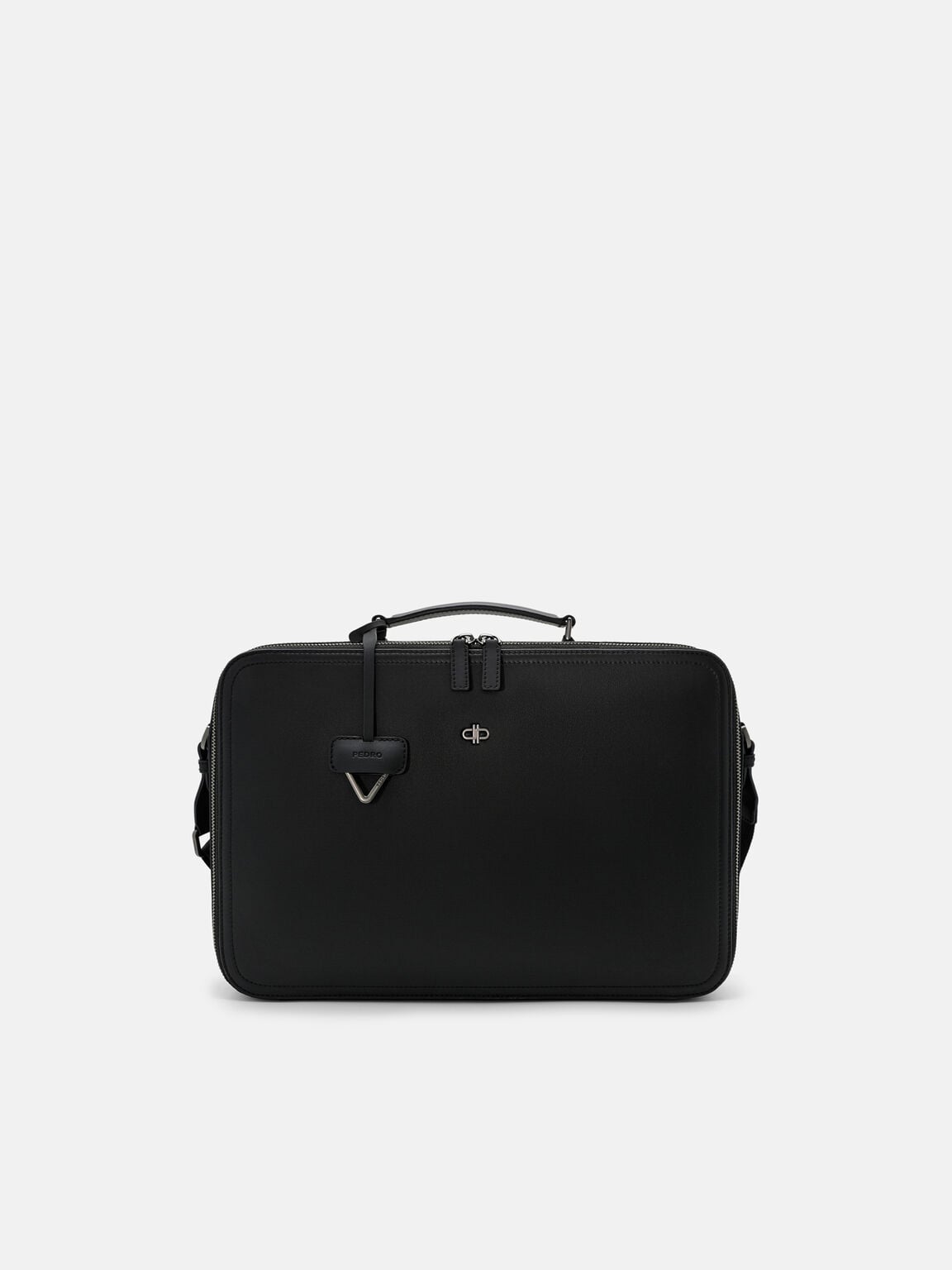 Drew Leather Briefcase, Black, hi-res