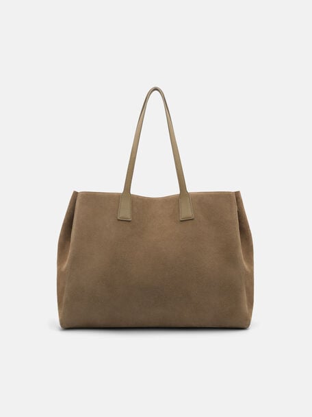T&uacute;i tote phom chữ nhật Demi Oversized, Xanh Olive, hi-res