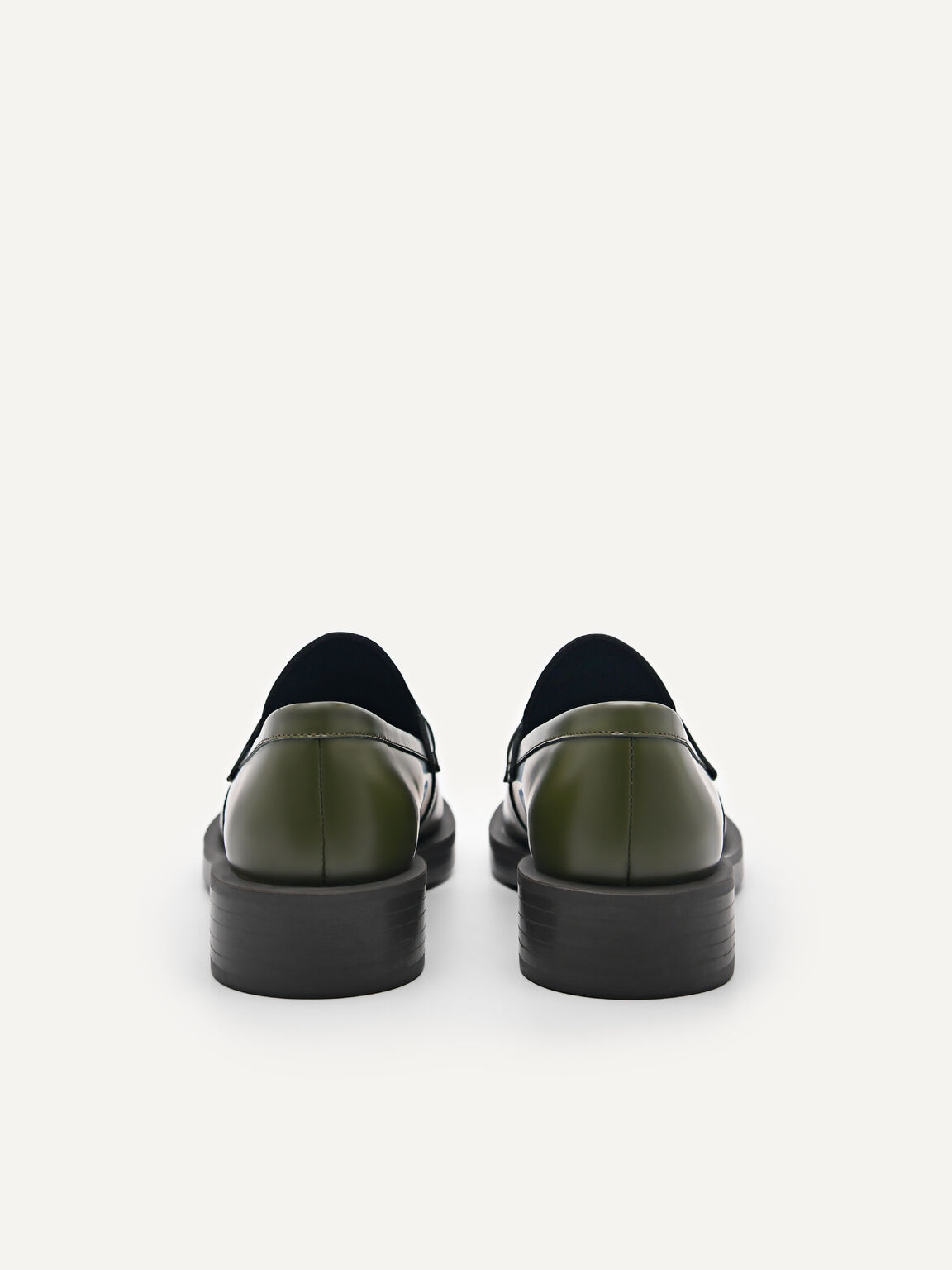 PEDRO Icon Leather Loafers, Military Green, hi-res