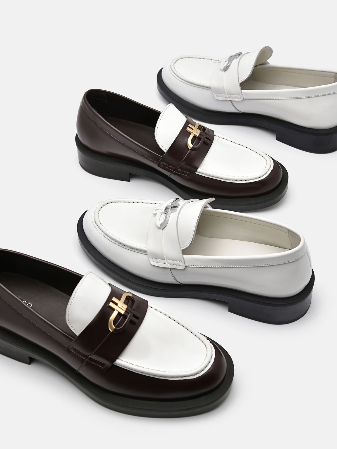 PEDRO Icon Leather Loafers, Chalk, hi-res
