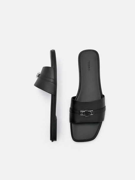PEDRO Icon Leather Sandals, Black, hi-res
