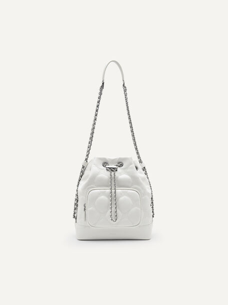 Maisie Bucket Bag, White, hi-res