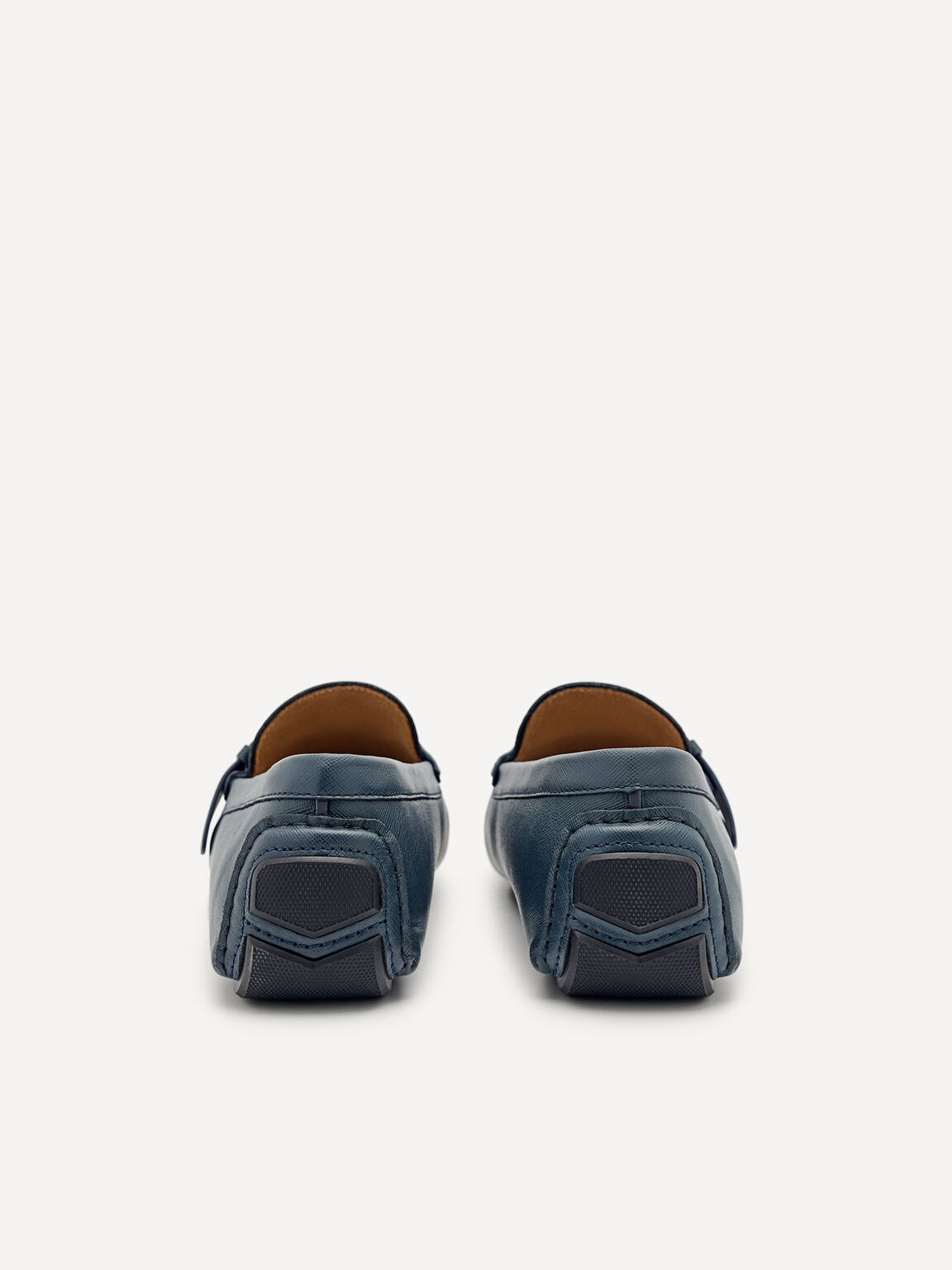 Leather Strap Driving Shoes, Navy, hi-res