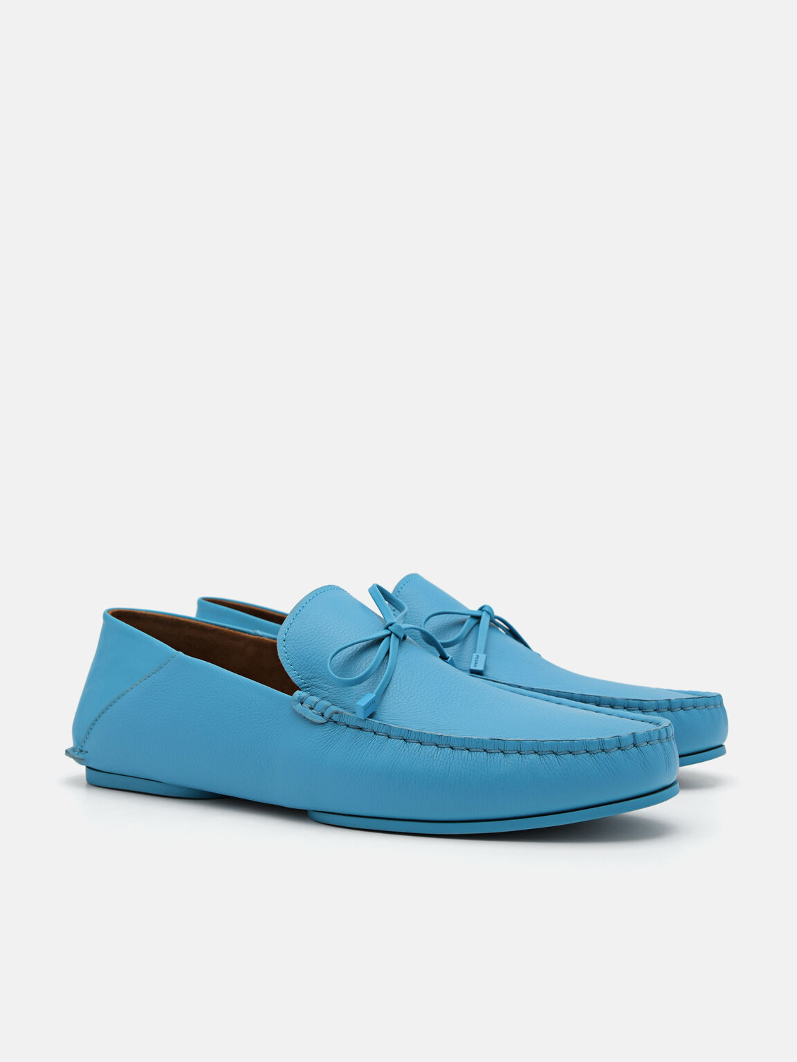 Leto Leather Driving Shoes, Cyan, hi-res