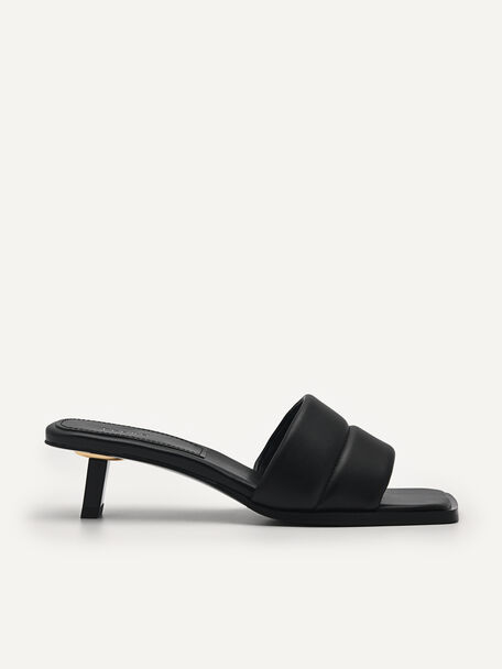 Heel Slip-On Sandals, Black, hi-res