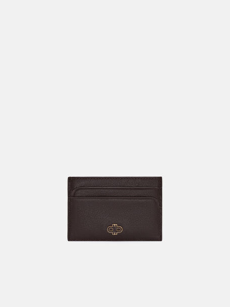 Leather Card Holder, Dark Brown 2, hi-res