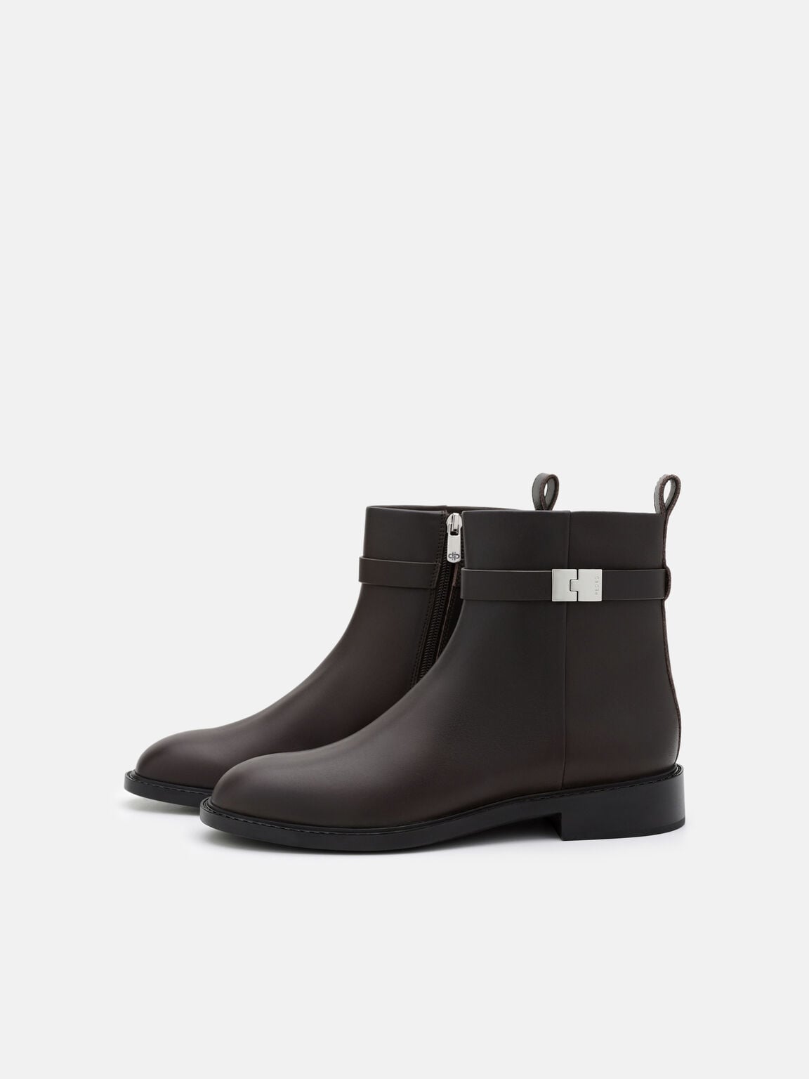 Gi&agrave;y boots cổ cao Jatte, N&acirc;u Đậm, hi-res