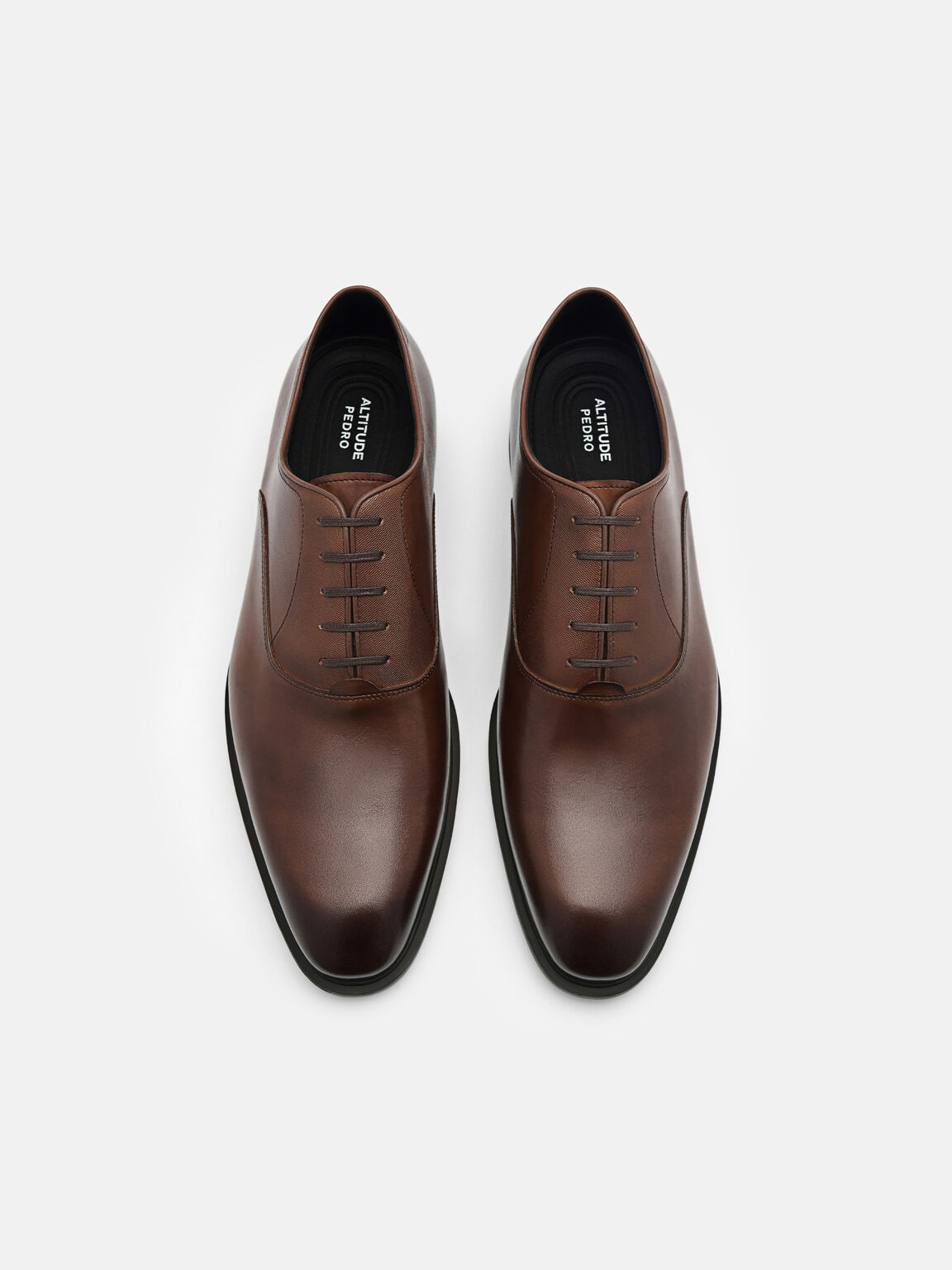 Leather Oxford Shoes, Brown, hi-res