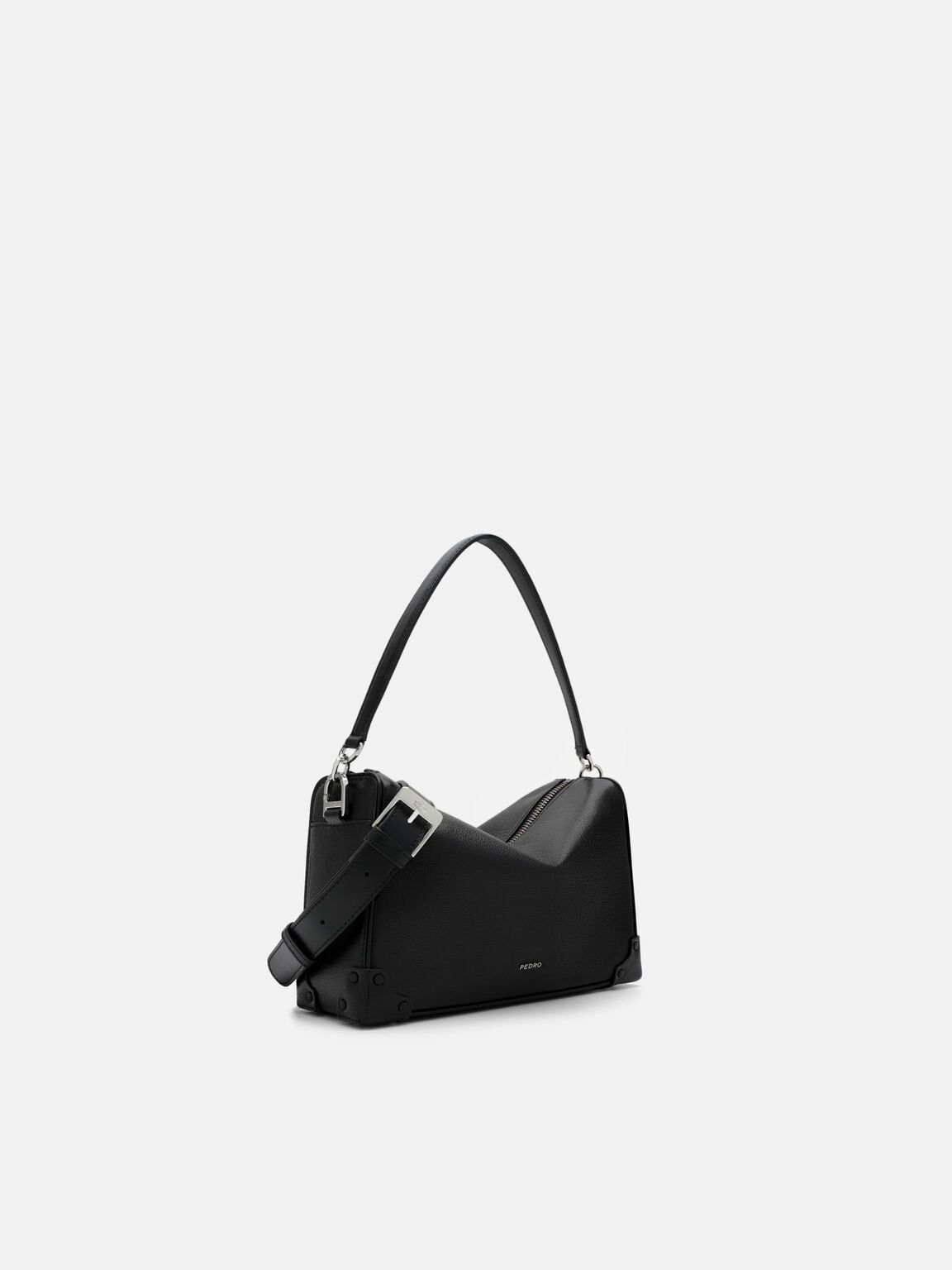 Maven Leather Crossbody Bag, Black Embossed, hi-res