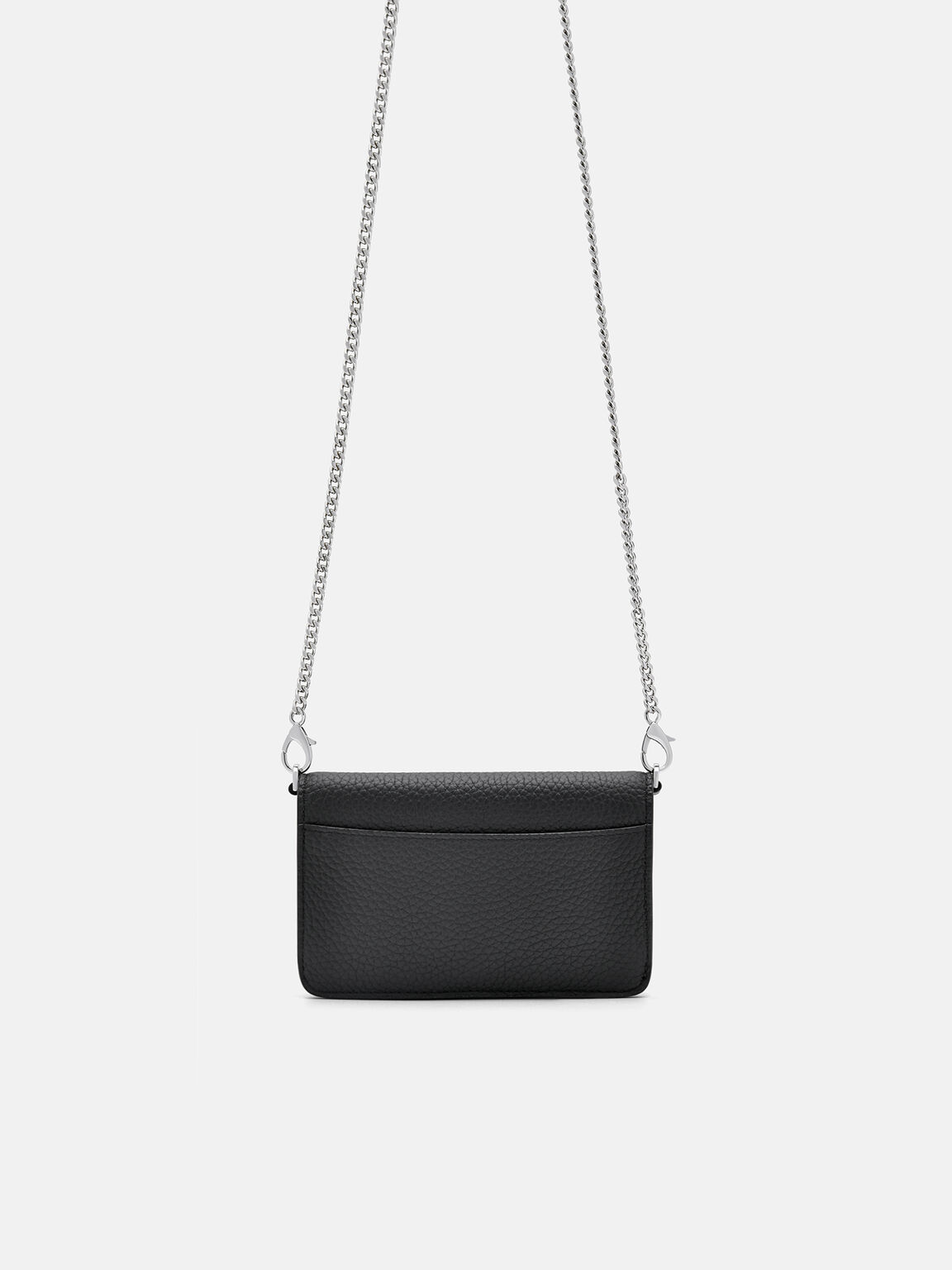 Ví dài dáng gập Embossed Leather, Đen