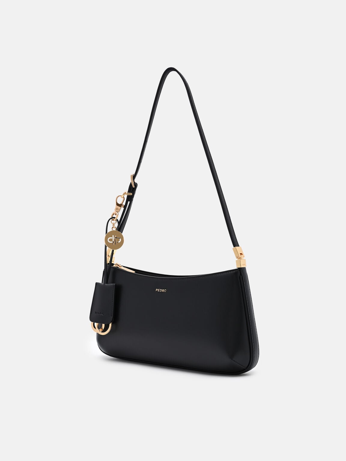 T&uacute;i đeo vai Jatte Leather Charm, Đen, hi-res
