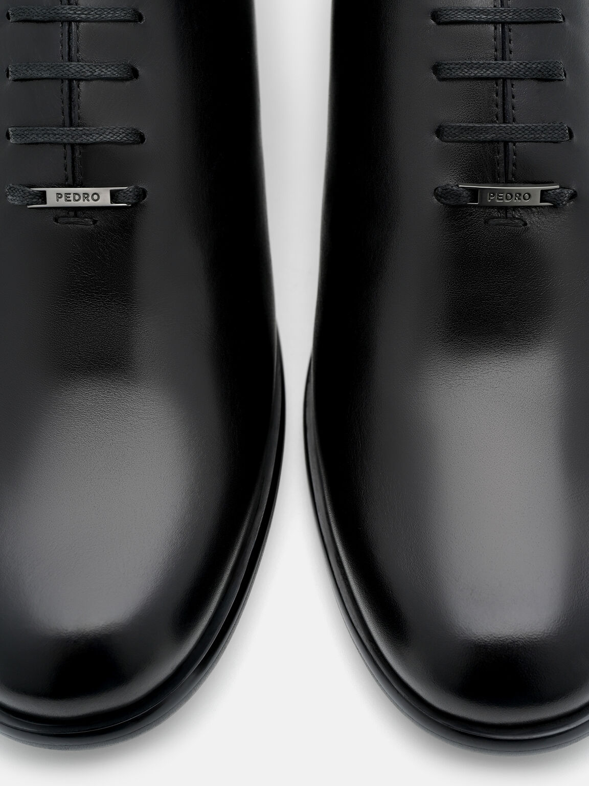 Burnished Leather Oxford Shoes, Black Burnish, hi-res
