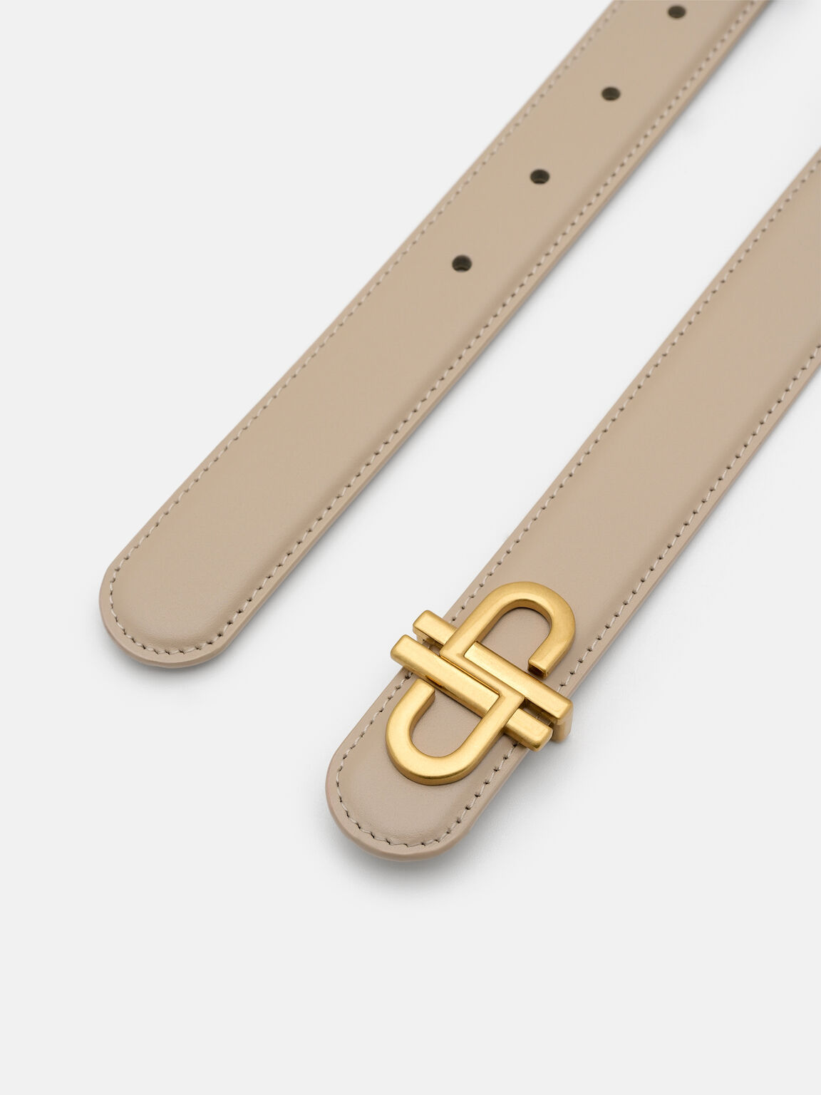 Thắt lưng bản nhỏ Leather, N&acirc;u x&aacute;m nhạt, hi-res