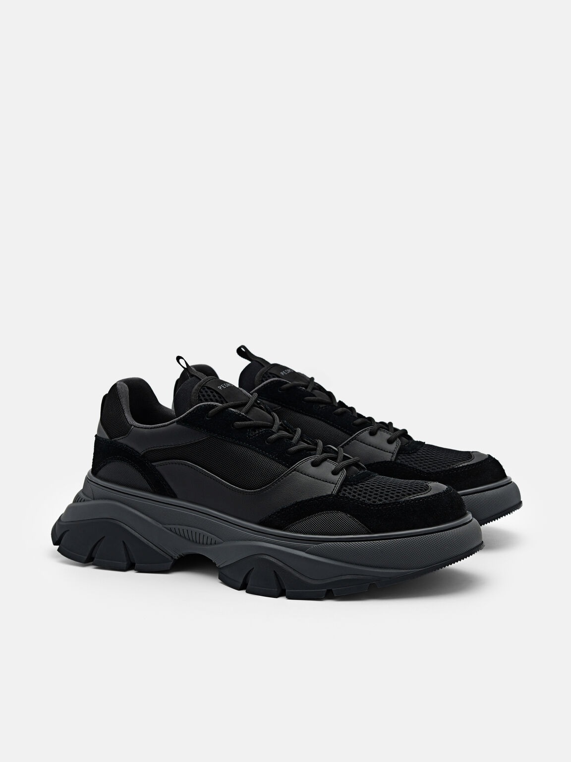 Hybrix Suede Sneakers, Black, hi-res