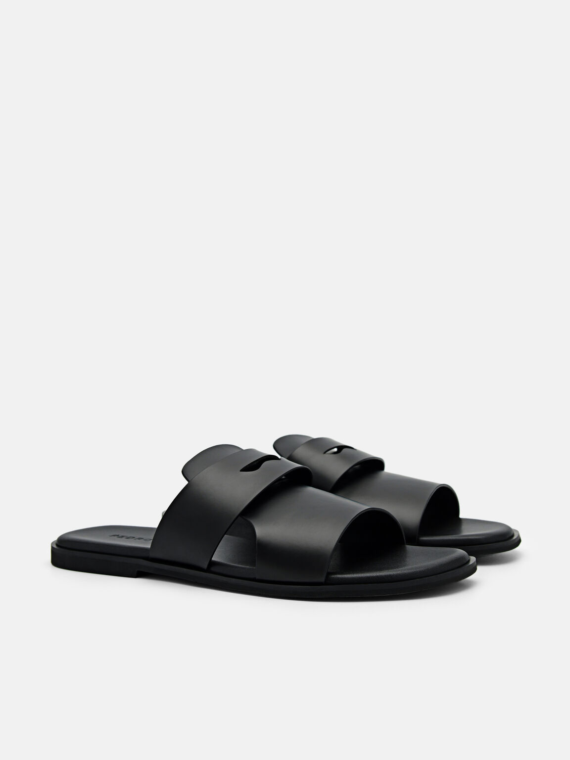 Penny Strap Slide Sandals, Black, hi-res