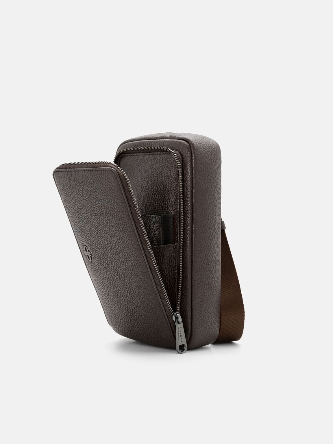 Fingerprint Lock Clutch Bag, Espresso Brown Tumble, hi-res
