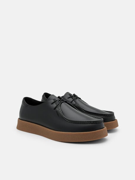 Waller Leather Derby Shoes, Black, hi-res
