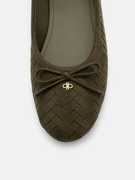 Anna Ballerina Flats, Olive, hi-res