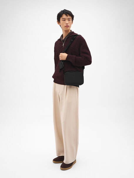 Drew Leather Crossbody Bag, Black, hi-res