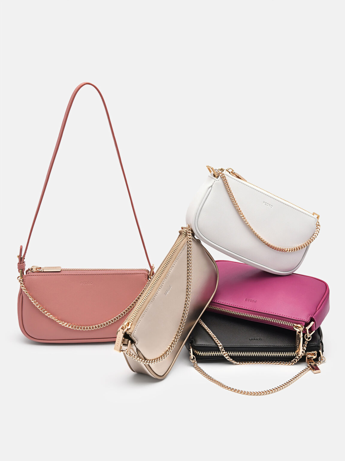 Maddy Leather Pouch, Blush, hi-res