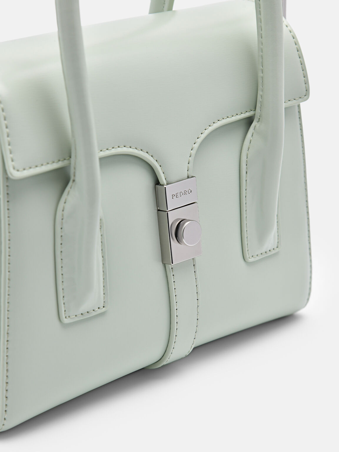 Túi xách nắp gập Studio Farida Leather Compact, Xanh Lá Nhạt, hi-res