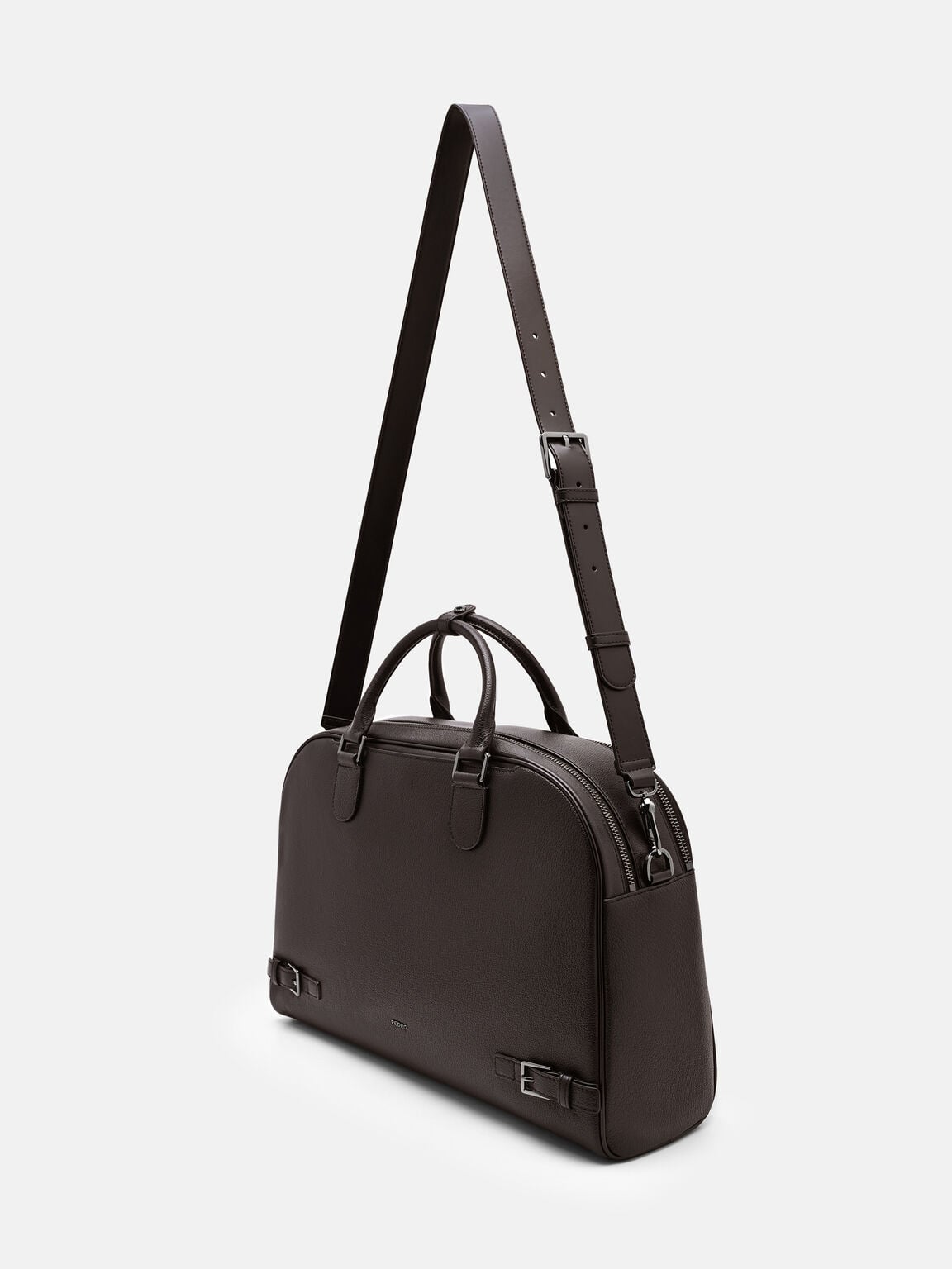 Tate Leather Duffel Bag, Espresso Brown Embossed, hi-res