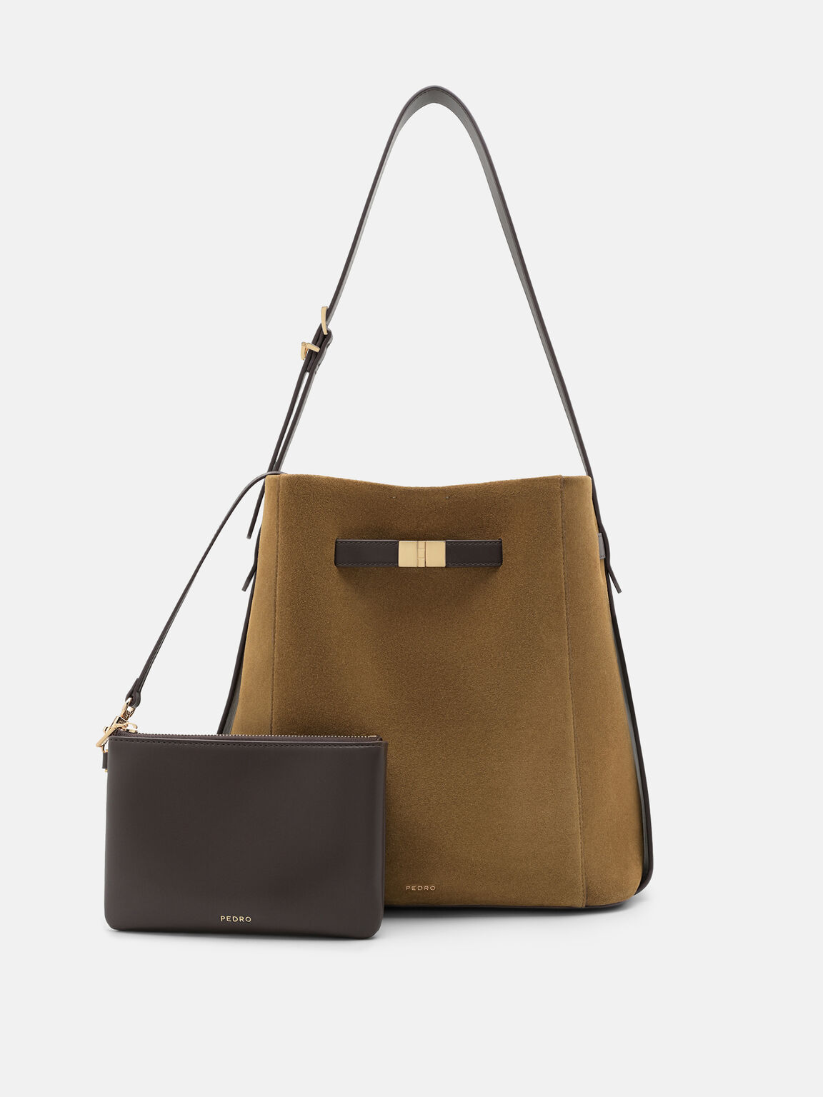 Jatte Belt Leather Bucket Bag, Dark Camel, hi-res