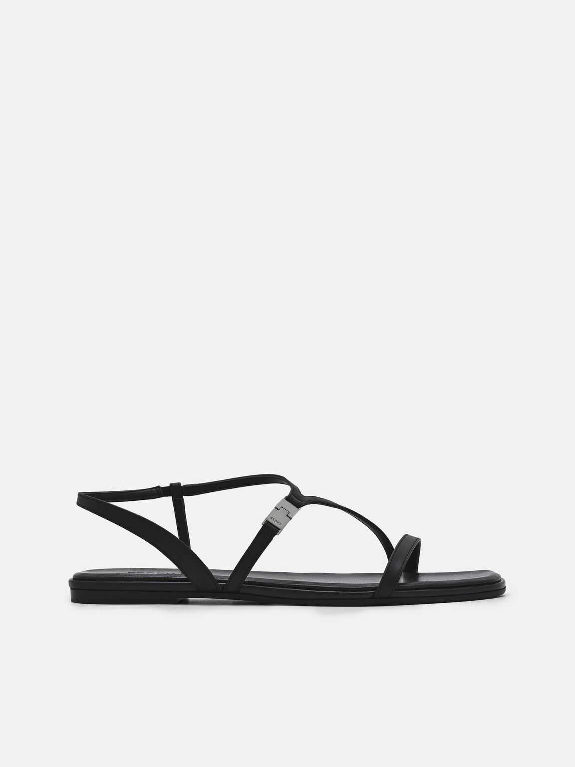 Gi&agrave;y sandals đế bệt Jatte, Đen, hi-res