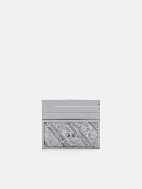 PEDRO Icon Leather Card Holder, Light Grey, hi-res