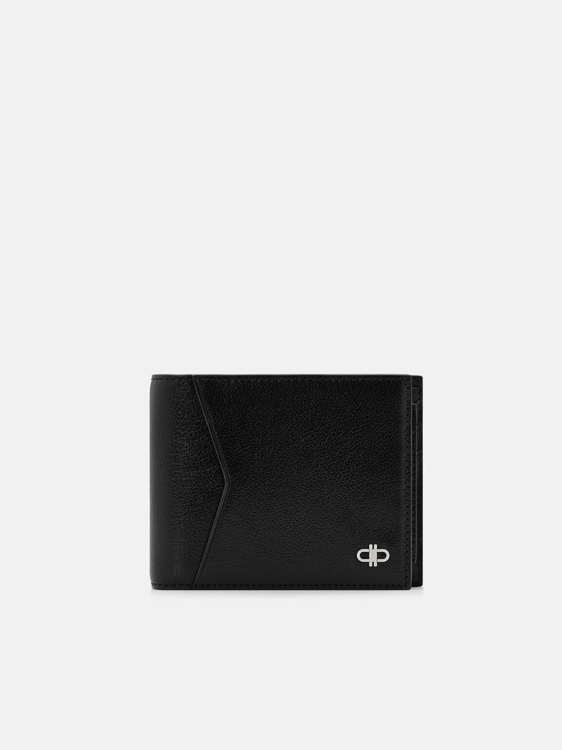 Leather Bi-Fold Wallet with Insert, Black Embossed, hi-res