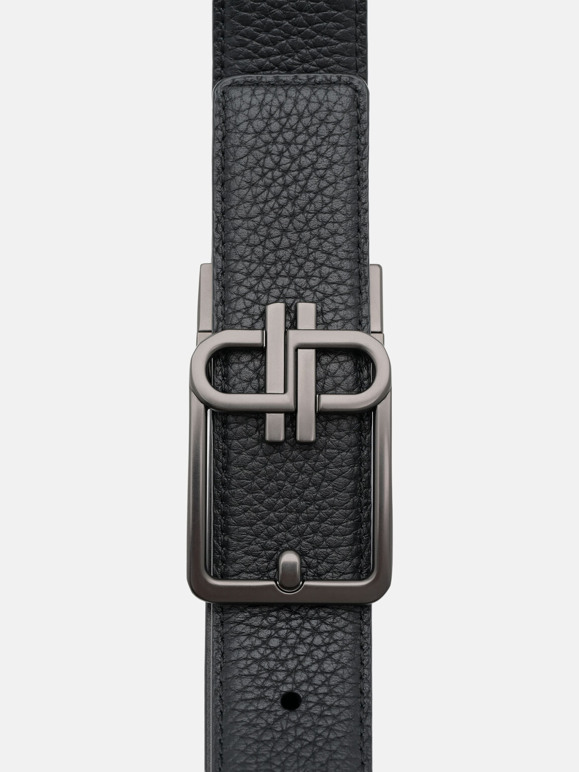 Thắt lưng bản vừa Tumbled Leather, Đen v&acirc;n, hi-res