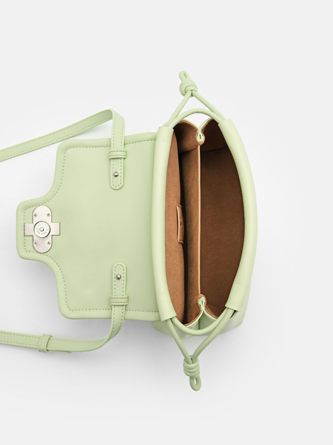 T&uacute;i đeo vai Icon Leather Mini, Xanh L&aacute; Nhạt, hi-res