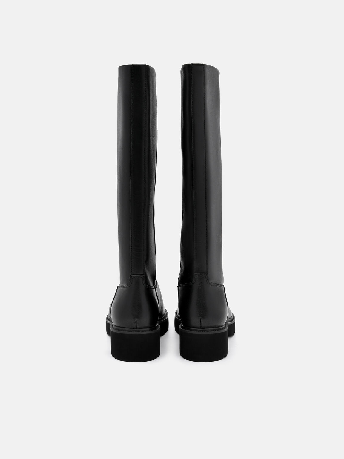 Boots cổ cao mũi tròn Dessa, Đen, hi-res