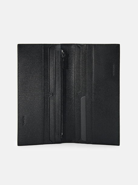 Ví dài phom chữ nhật Embossed Leather, Đen