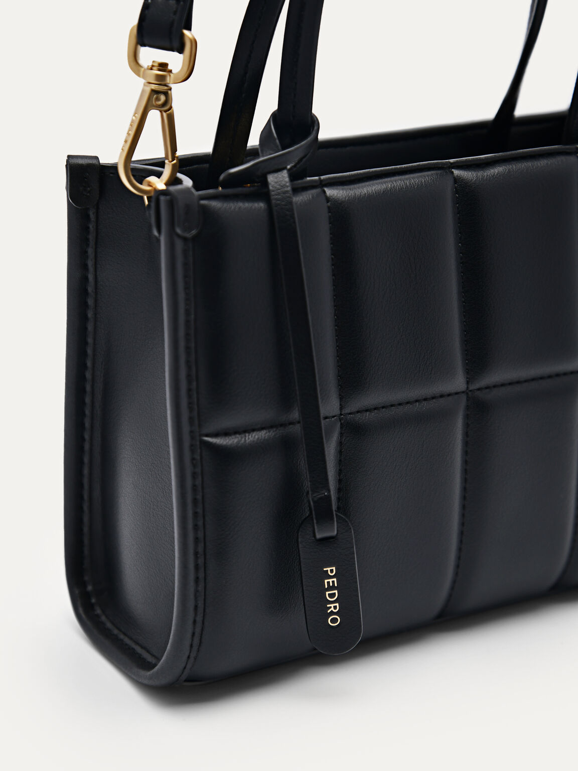 Mini Quilted Handbag, Black, hi-res