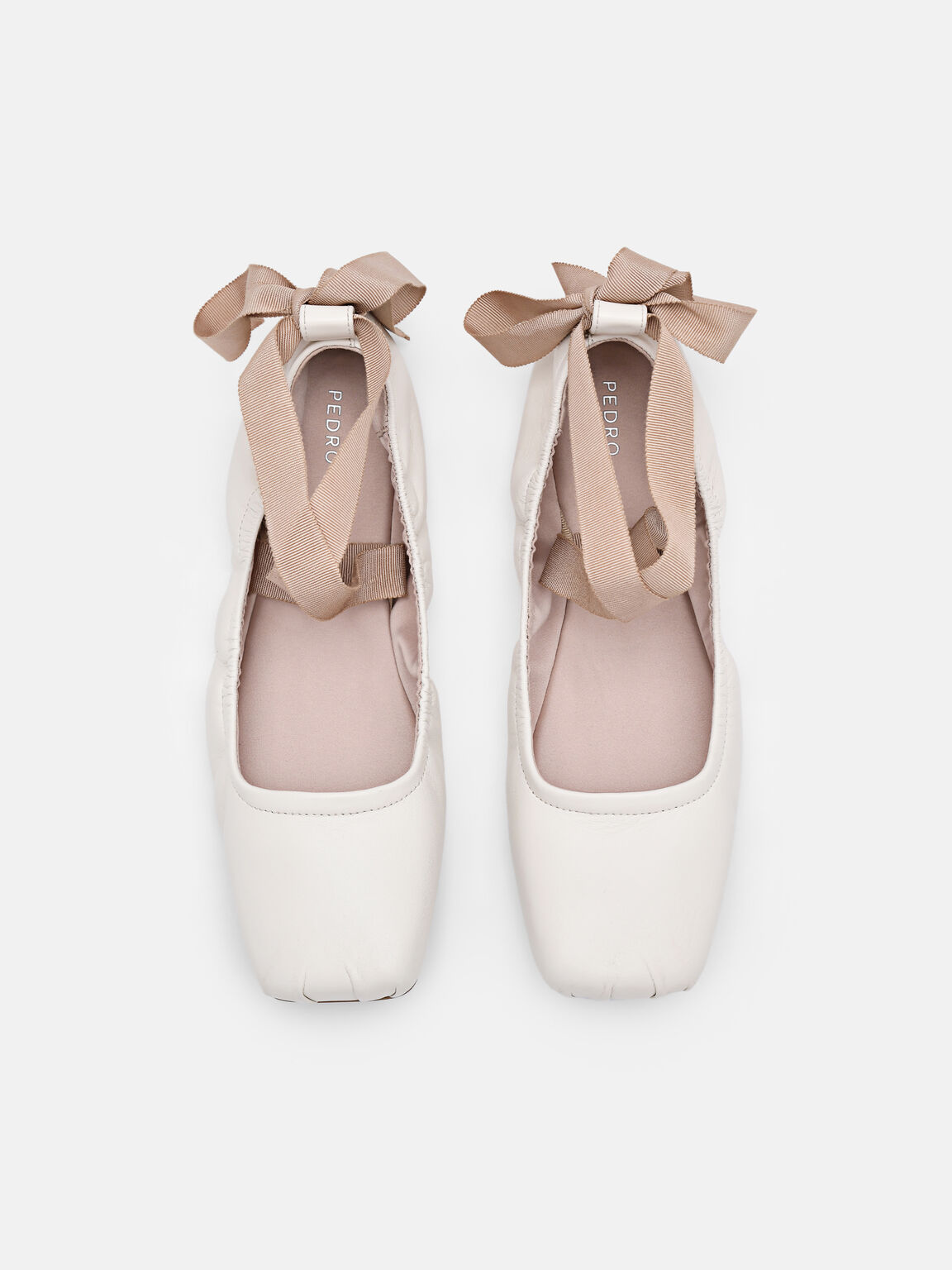 Lexa Leather Ballerina Flats, Chalk, hi-res