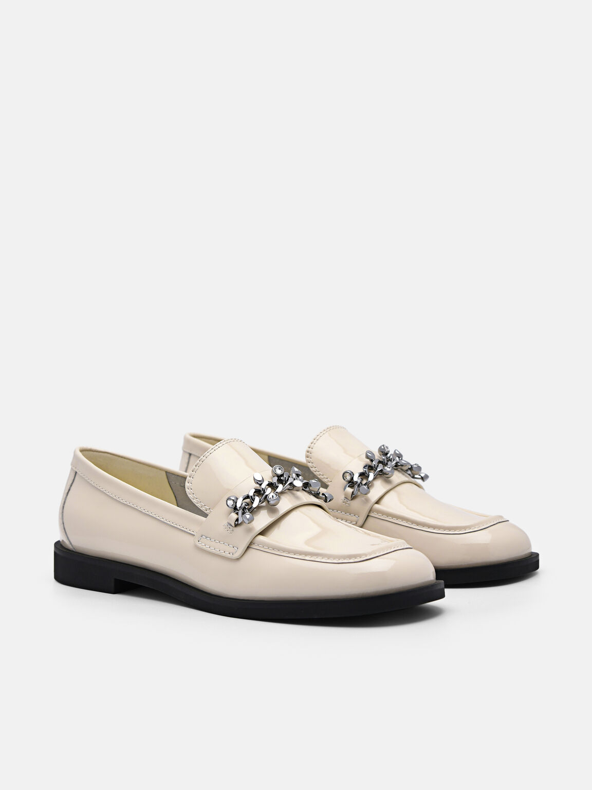 Cami Leather Loafers, Beige, hi-res
