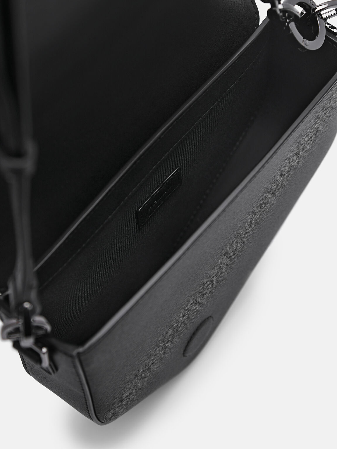 Taper Leather Mini Sling Bag, Black, hi-res