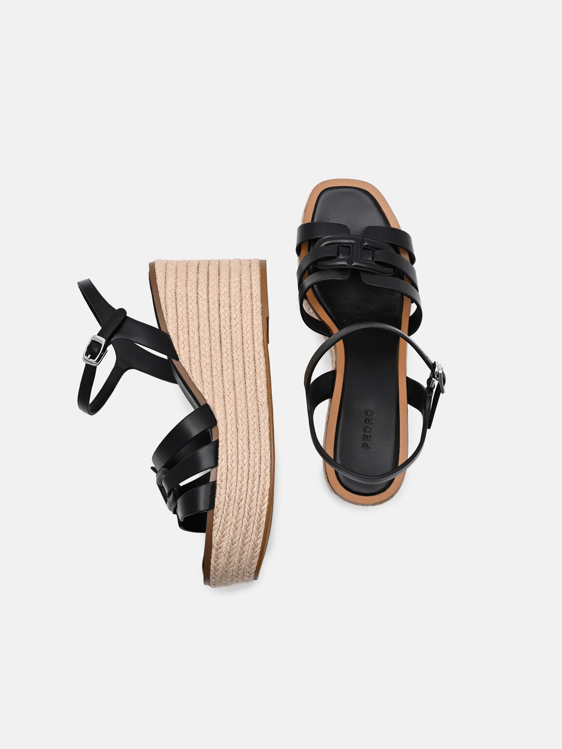 Gi&agrave;y sandals đế xuồng Carmel, Đen, hi-res