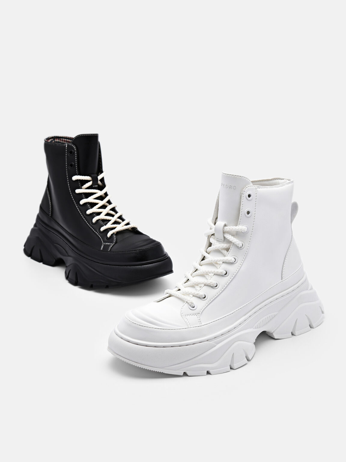 Women's Hybrix Lace-Up Boots, White, hi-res
