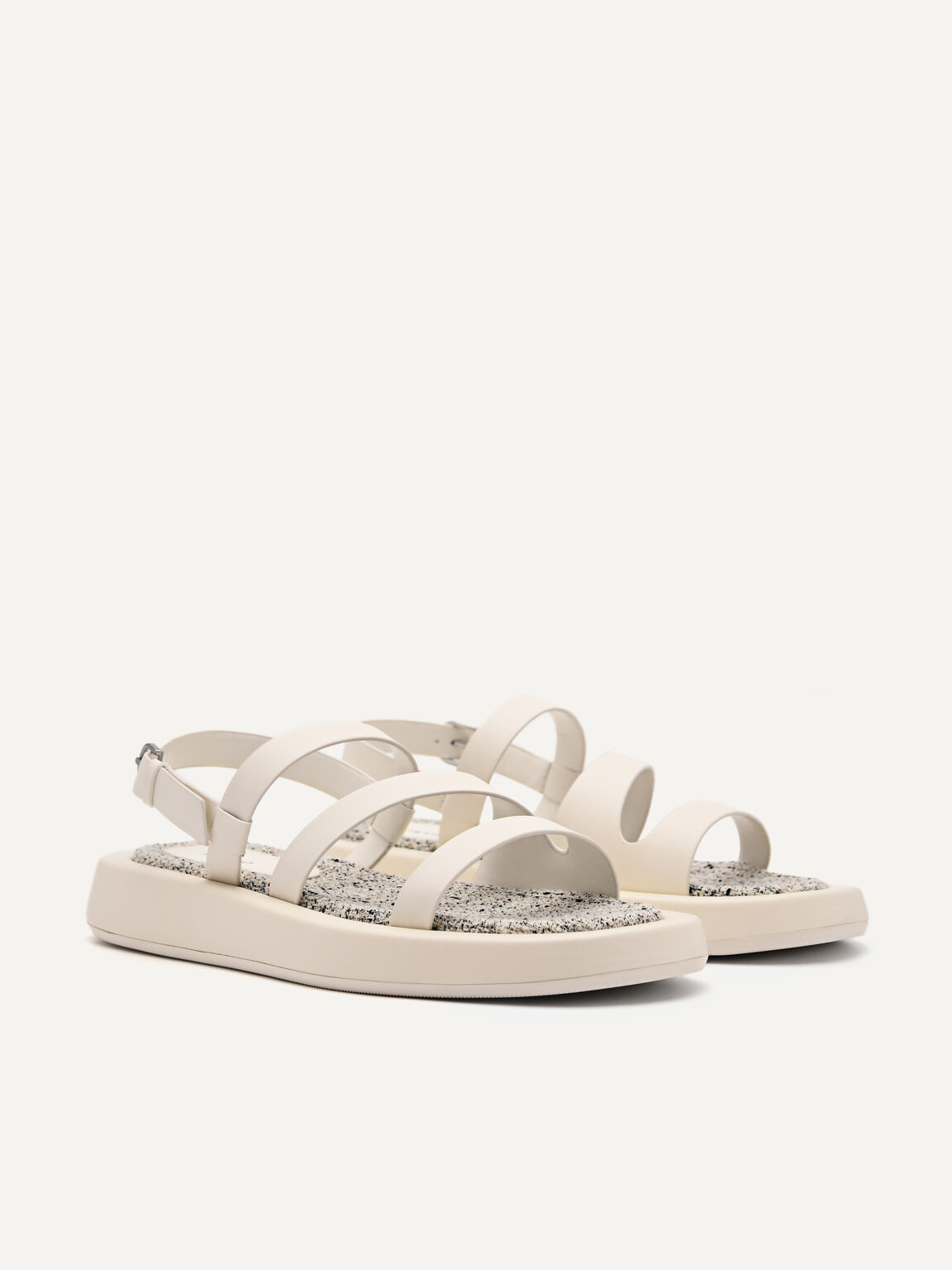 Cube Strappy Sandals, Chalk, hi-res