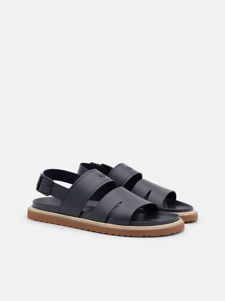 Gi&agrave;y sandals đế bệt Cutler, Xanh Navy, hi-res