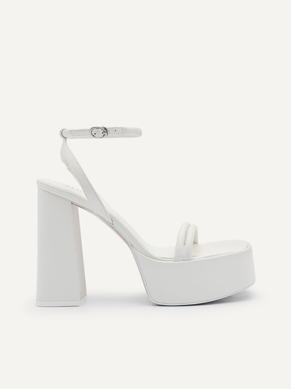 Aryna Heel Sandals, White, hi-res
